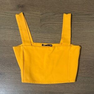Zara Women's Bright Orange Crop Top